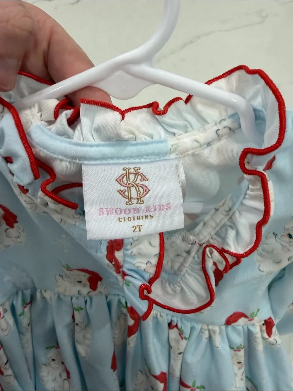 Light Blue Swoon Baby Santa Nightgown